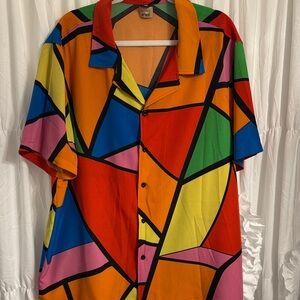 Colorful Geometric Men's Shirt | Size 2XL